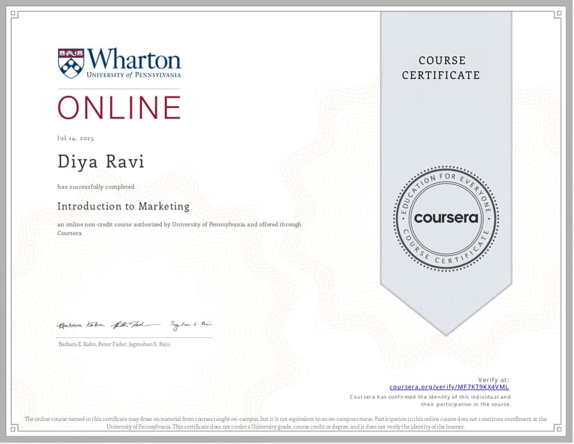 Marketing Certificate